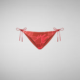 Woman's adjustable bikini bottom Wiria in macro palms red - Woman's Swimwear | Save The Duck