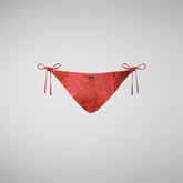 Woman's adjustable bikini bottom Wiria in macro palms red | Save The Duck