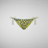Woman's adjustable bikini bottom Wiria in leopard yellow | Save The Duck
