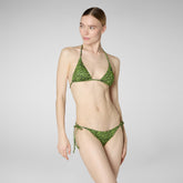 Woman's adjustable bikini bottom Wiria in tiger green - Woman's Swimwear | Save The Duck