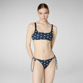 Woman's adjustable bikini bottom Wiria in sea star on blue navy - Woman's Swimwear | Save The Duck
