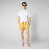 Man's swimwear Ademir in deckchairs on yellow - Men's Swimwear | Save The Duck