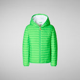 Boys' animal free hooded puffer jacket Gillo in fluo green - Boys | Save The Duck