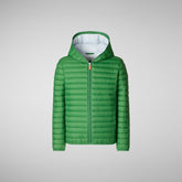 Boys' animal-free puffer jacket Huey in rainforest green | Save The Duck