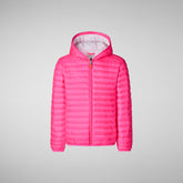 Girls' animal free puffer Katie in fluo pink - Girls | Save The Duck