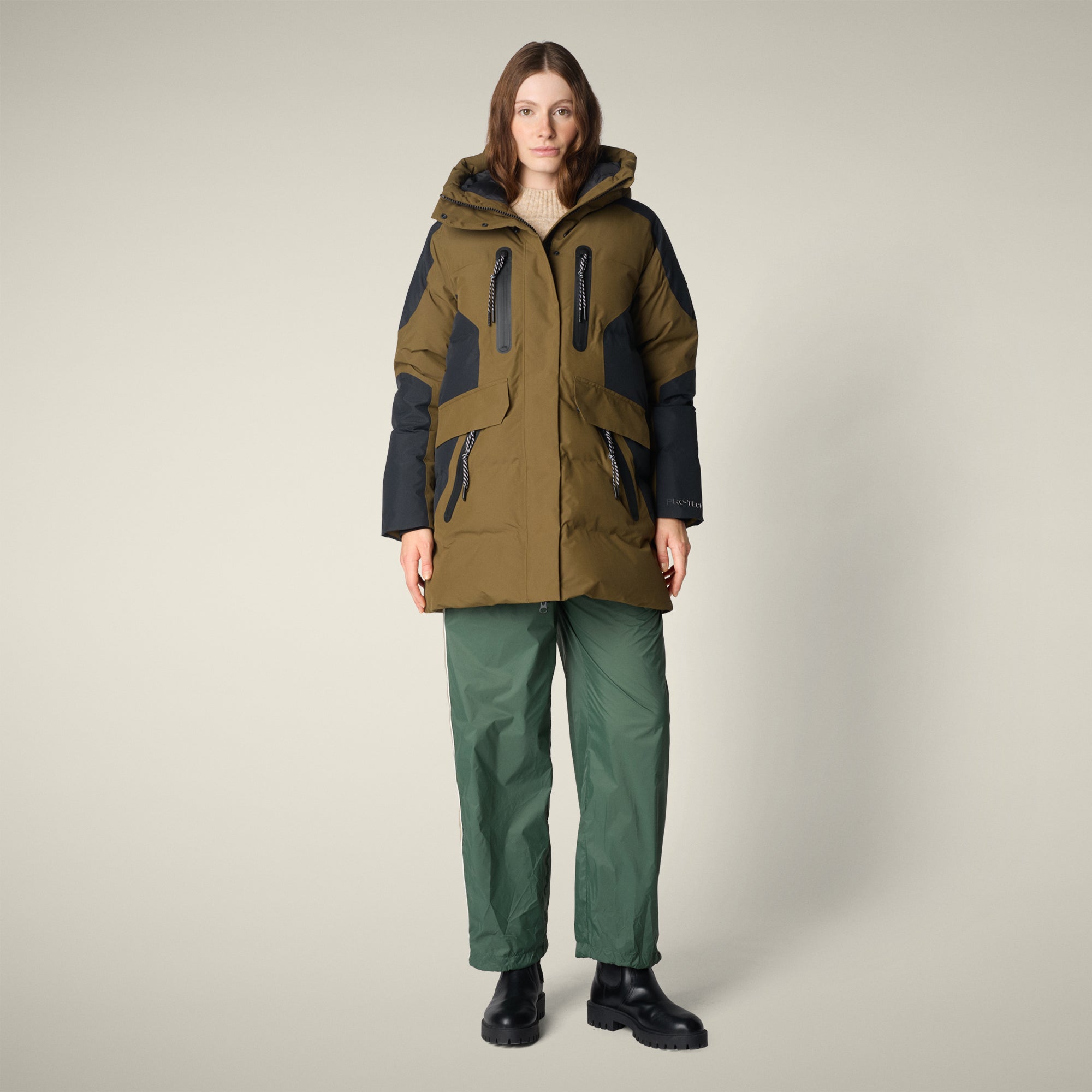 Women's parka K2 in bark green