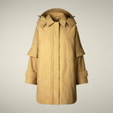 Giacca impermeabile donna Brigitte marrone sughero - Pro-Tech Donna | Save The Duck