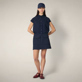 Mini-jupe cargo bleu marine pour femme - ASAP | Save The Duck