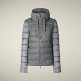 Piumino donna animal free Selin grigio mélange - Short puffer jackets | Save The Duck