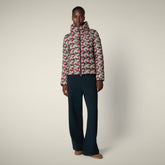 Piumino donna animal free Flower con stampa floreale beige e rossa - Piumini Donna Animal-Free | Save The Duck