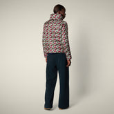 Piumino donna animal free Flower con stampa floreale beige e rossa - Piumini Donna Animal-Free | Save The Duck