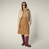 Piumino donna animal free Flower con stampa leopardo marrone - Donna | Save The Duck