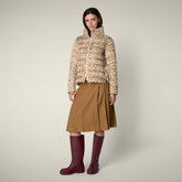 Piumino donna animal free Flower con stampa leopardo marrone - Donna | Save The Duck