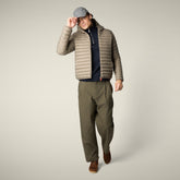 Piumino animal free con cappuccio uomo Donald Grigio elefante - Piumini Uomo Animal-Free | Save The Duck