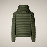 Herren-Steppjacke Donald mit Kapuze in Olivgrün | Save The Duck