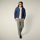 Piumino animal free con cappuccio uomo Donald blu navy - Piumini Uomo Animal-Free | Save The Duck