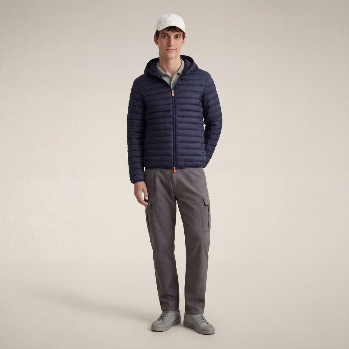 Piumino con cappuccio uomo Donald blu navy