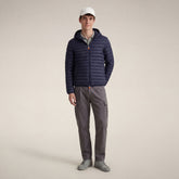Piumino animal free con cappuccio uomo Donald blu navy - Piumini Uomo Animal-Free | Save The Duck