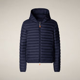 Piumino animal free con cappuccio uomo Donald blu navy - Piumini Uomo Animal-Free | Save The Duck