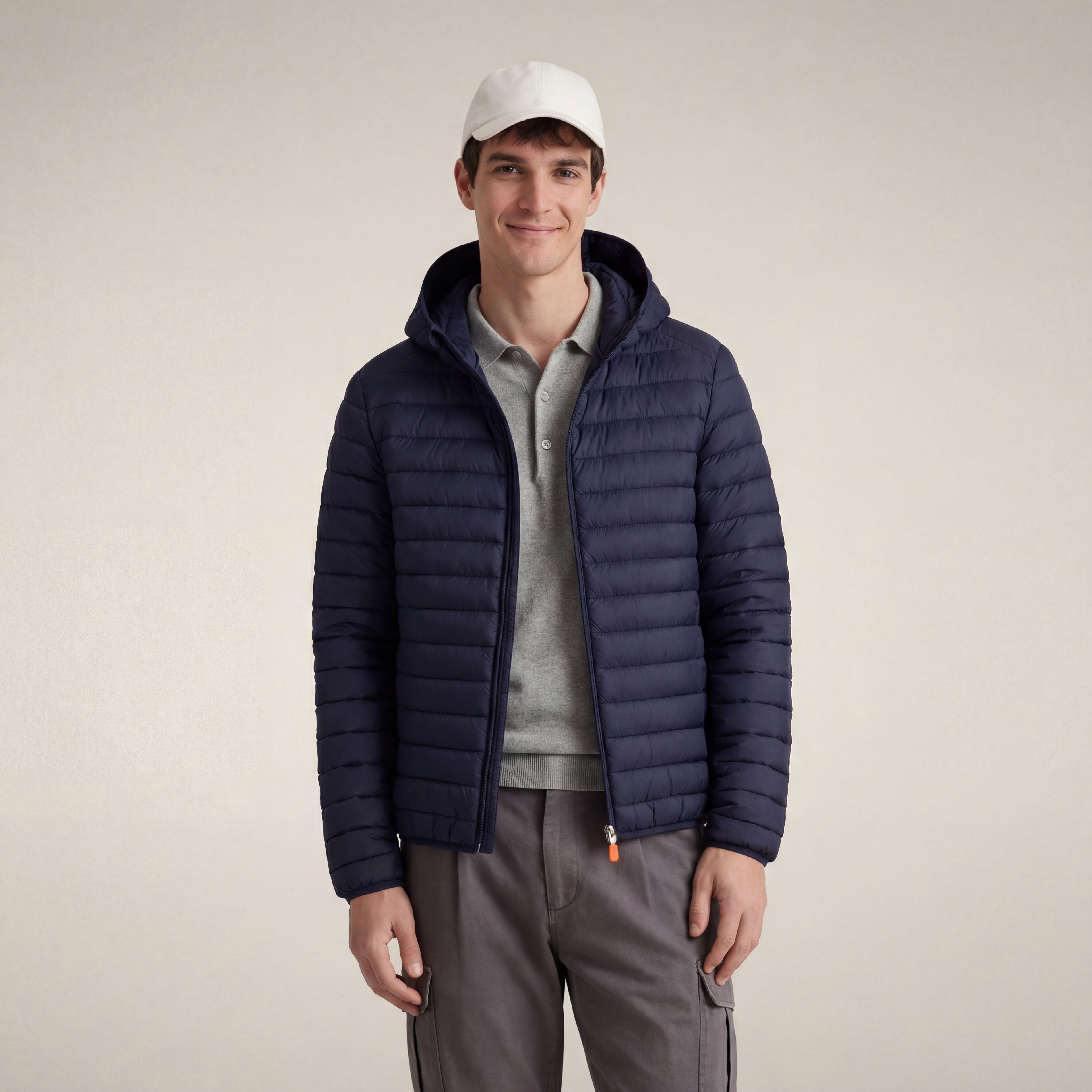 Men's puffer jacket Donald in navy blue
