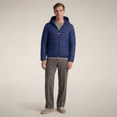 Piumino animal free con cappuccio uomo Donald blu elettrico - Piumini Uomo Animal-Free | Save The Duck