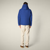 Piumino animal free con cappuccio uomo Donald blu elettrico - Piumini Uomo Animal-Free | Save The Duck