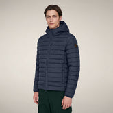 Men's Puffer Jacket Juncus in Blue Black | Save The Duck