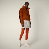 Giacca donna reversibile Margherita marrone caramello - Faux Fur | Save The Duck