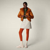 Giacca donna reversibile Margherita marrone caramello - Faux Fur | Save The Duck