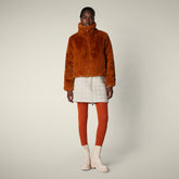 Giacca donna reversibile Margherita marrone caramello - Faux Fur | Save The Duck