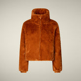 Giacca donna reversibile Margherita marrone caramello - Faux Fur | Save The Duck