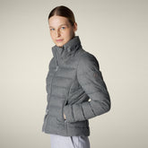 Piumino donna animal free Nadia grigio mélange - Short puffer jackets | Save The Duck