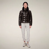 Women's Puffer Jacket Cosmary in Brown Black - Men's Pro-Tech | Save The Duck