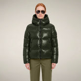 Women's Puffer Jacket Biddy in Pine Green | Save The Duck
