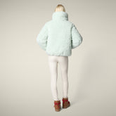 Piumino donna Kennie in shearling animal free azzurro ghiaccio - Faux Fur | Save The Duck