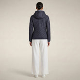 Damen-Steppjacke Melody mit Kapuze in Blau-Schwarz | Save The Duck