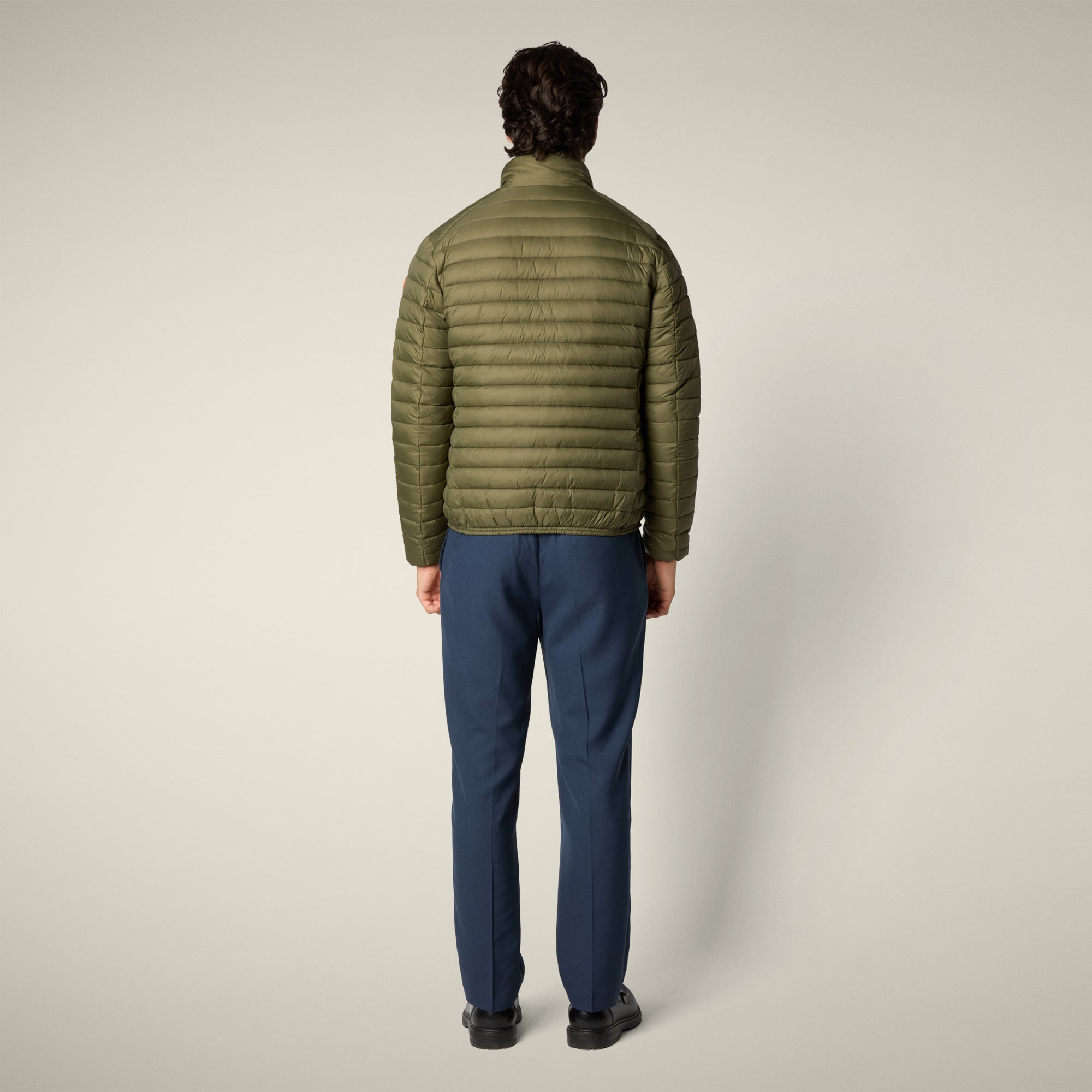 Man's animal free puffer jacket Alexander in dusty olive