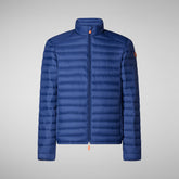 Man's animal free puffer jacket Alexander in eclipse blue | Save The Duck