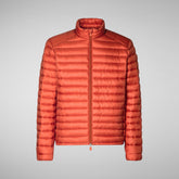 Man's animal free puffer jacket Alexander in ginger orange | Save The Duck