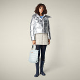 Piumino donna animal free Giselle argento - Short puffer jackets | Save The Duck