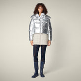 Piumino donna animal free Giselle argento - Short puffer jackets | Save The Duck