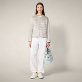 Women’s puffer jacket Zina in Rainy Beige - WARMER | Save The Duck