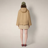 Giacca a vento donna Flo beige con ricamo floreale stardust - Giacche | Save The Duck