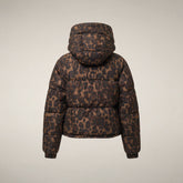 Piumino corto donna Rhiannon leopardo marrone scuro | Save The Duck