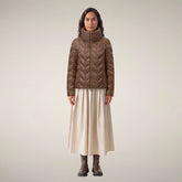 Doudoune pour femme modèle Lorette marron noisette - Produits | Save The Duck