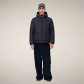 Men's Puffer Jacket Jeanluc in Blue Black - Preview FW26 Man | Save The Duck