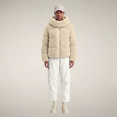 Piumino donna Lenora in pelliccia beige sabbia - FW26 Woman | Save The Duck