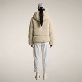 Piumino donna Lenora in pelliccia beige sabbia - FW26 Woman | Save The Duck