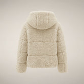 Piumino donna Lenora in pelliccia beige sabbia - FW26 Woman | Save The Duck