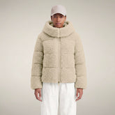 Piumino donna Lenora in pelliccia beige sabbia | Save The Duck